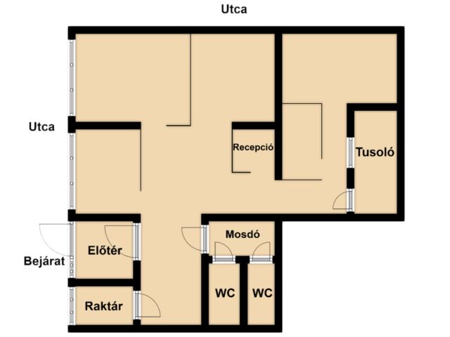 Bejáratott üzlethelyiség a Kistóparton